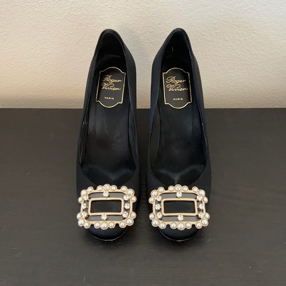 Roger Vivier Boudoir Pearl Embellishment Heels